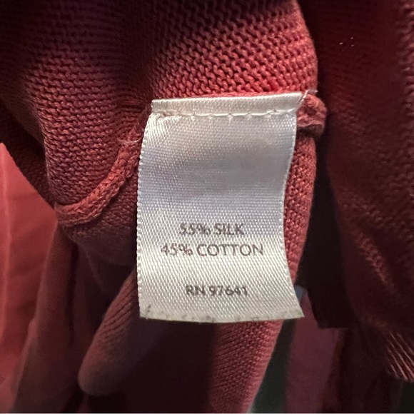 J Jill Womens Mauve Silk Long Sleeve Pleated Neck Pullover Sweater blouse XL - Picture 7 of 10